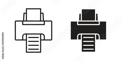 Print icon - editable stroke vector illustration eps10.