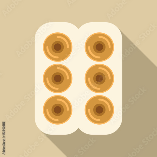 Muffins baking in a pan, a sweet dessert food product