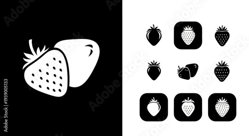Strawberry Icons and Illustrations Set