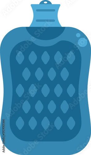 Blue hot water bottle offering comforting heat therapy for pain relief and warmth