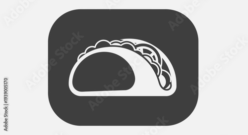 Stylized Taco Icon Vector Graphic on Dark Background