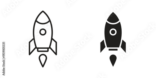 Rocket launch icon - editable stroke vector illustration eps10.