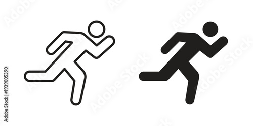 Running icon - editable stroke vector illustration eps10.