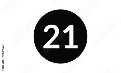 abstract bullet point number 21 on black circle design.