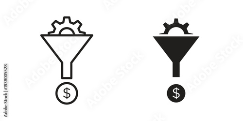 Sales funnel icon - editable stroke vector illustration eps10.
