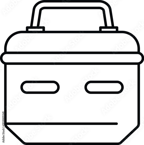 Lunch box line art icon representing food storage for meals
