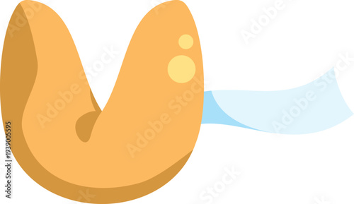 Fortune cookie showing a paper slip with a future prediction