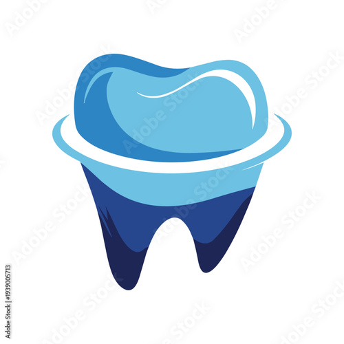 Blue tooth with a crown on top