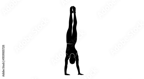 Woman doing handstand exercise.