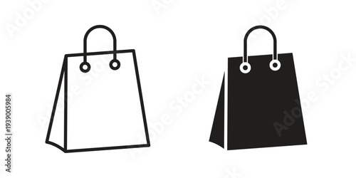 Shopping bag icon - editable stroke vector illustration eps10.