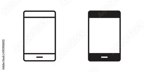 Smartphone icon - editable stroke vector illustration eps10.