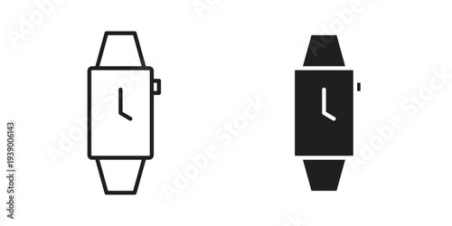 Smartwatch icon - editable stroke vector illustration eps10.