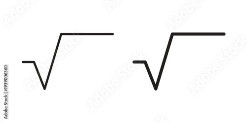 Square root icon - editable stroke vector illustration eps10.