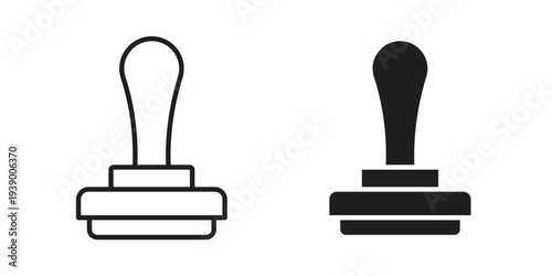 Stamp icon - editable stroke vector illustration eps10.