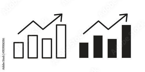 Stats icon - editable stroke vector illustration eps10.