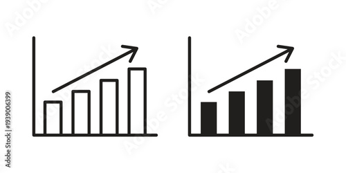 Stats icon - editable stroke vector illustration eps10.