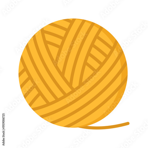Yarn Ball Flat design style, rolled yarn thread symbolizing knitting and crochet crafts ideal for textile hobbies handmade knitting projects and craft themed designs.