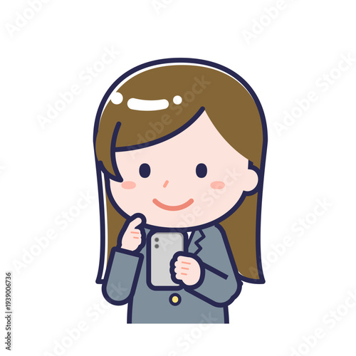 スマートフォンを使う「学生」の女性