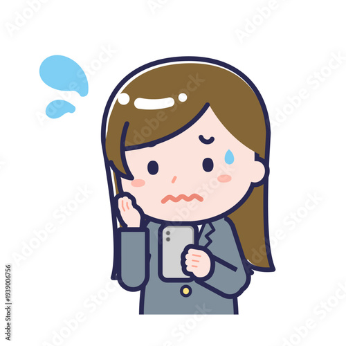 スマートフォンを使う「学生」の女性