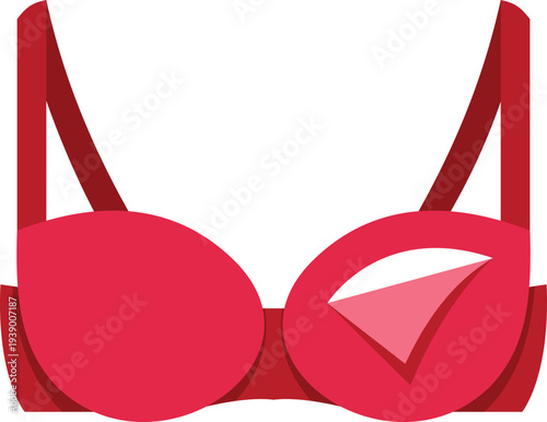 Red bra, a symbol of femininity and women's fashion, on a white background