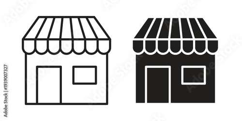 Store icon - editable stroke vector illustration eps10.