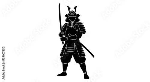 Japanese Samurai Warrior in Armor.