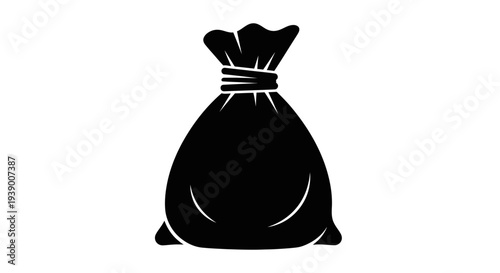 Black Money Bag Icon.