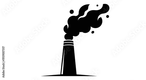 Industrial chimney with smoke.