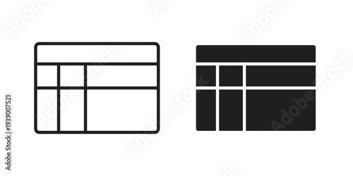Table layout icon - editable stroke vector illustration eps10.