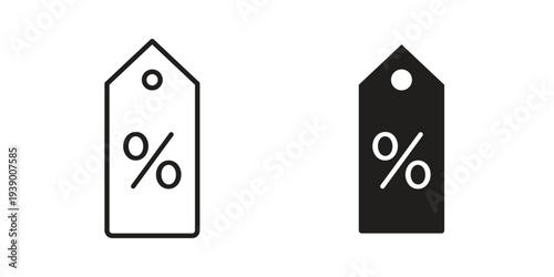 Tags icon - editable stroke vector illustration eps10.