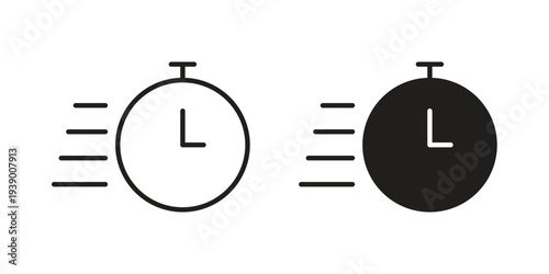 Time fast icon - editable stroke vector illustration eps10.