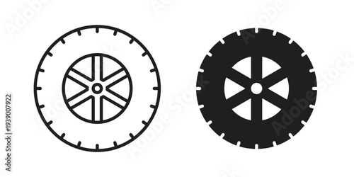 Tire icon - editable stroke vector illustration eps10.