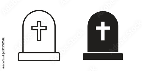 Tombstone icon - editable stroke vector illustration eps10.