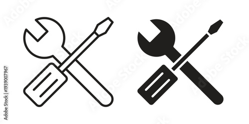 Tools and Service icon - editable stroke vector illustration eps10.