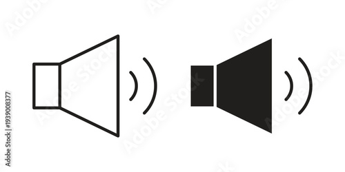 Volume icon - editable stroke vector illustration eps10.