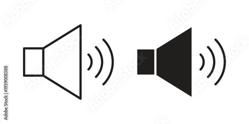 Volume icon - editable stroke vector illustration eps10.