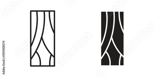 Wood board icon - editable stroke vector illustration eps10.