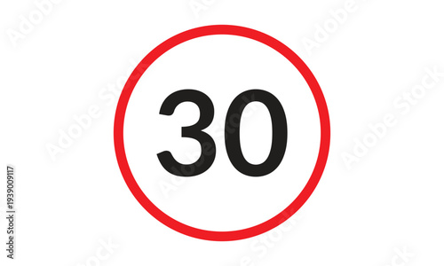 abstract bullet point number 30 on red outline circle design.