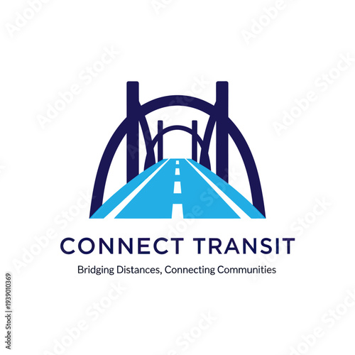 Connect Transit Logo Bridge Roadway Graphic.