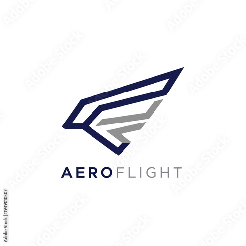 Aeroflight Logo Design with Arrow Element.
