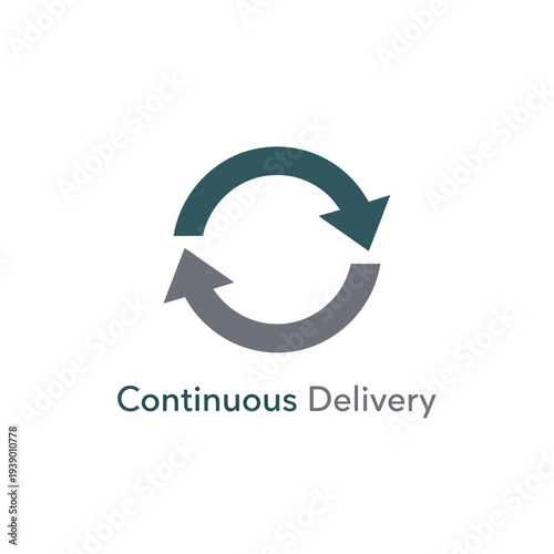Continuous Delivery Circular Arrows Icon Logo.