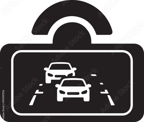 Car dash cam icon, DVR. Vector icon isolated on white background.