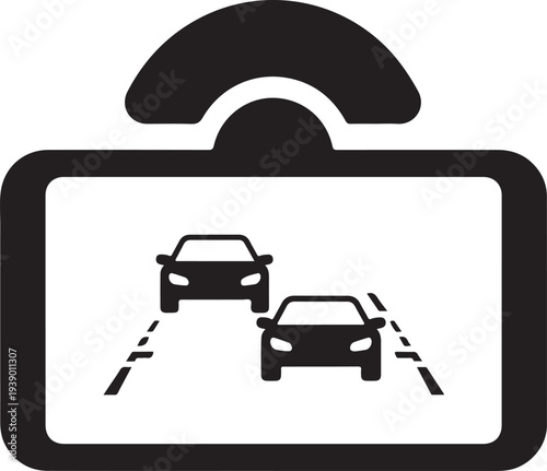 Car dash cam icon, DVR. Vector icon isolated on white background.