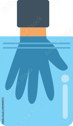 Minimal flat illustration showing a hand submerged in icy cold water for therapy or recovery