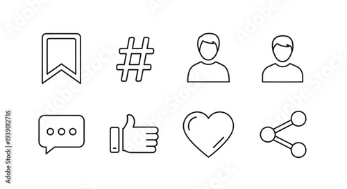 Lightweight Outline Symbols For Sharing And Social Engagement Features