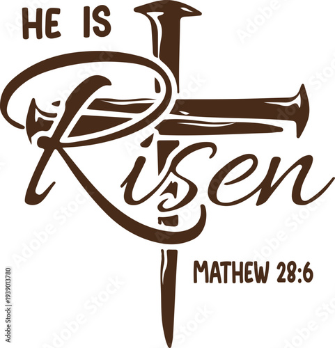 He is Risen svg, Easter bible verse svg, Matthew 28:6, Risen svg, Easter Christian svg, Jesus svg