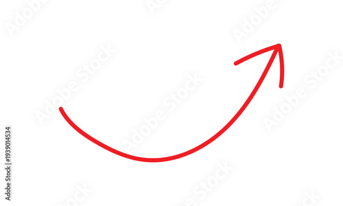 abstract simple red curve arrow line design art.