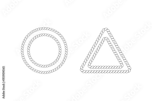 Rope Frame Circle and Triangle Decorative Nautical Border Vector