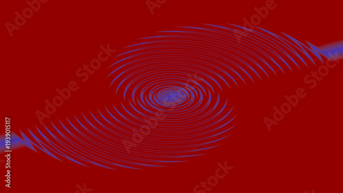 Blue red wave interference abstract illustration