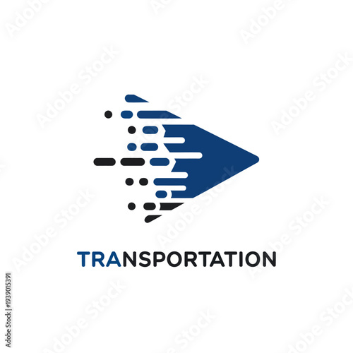 Transportation Logo Design with Arrow Symbol.